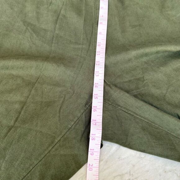 Old Navy Linen Blend Straight Pants Green High Rise comfort waistband 3X NWT - Picture 7 of 8